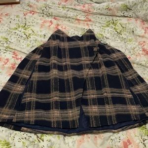 Plaid navy cape
